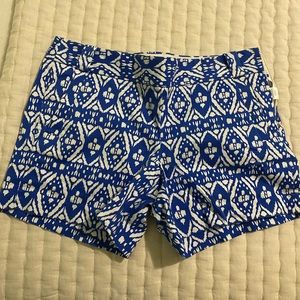JCrew Blue/White Pattern Shorts - size 10
